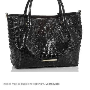 Brahmin black Melbourne leather satchel handbag- barely used - authentic